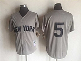 New York Yankees #5 Joe Dimaggio Gray Mitchell And Ness Throwback Stitched Baseball Jersey,baseball caps,new era cap wholesale,wholesale hats